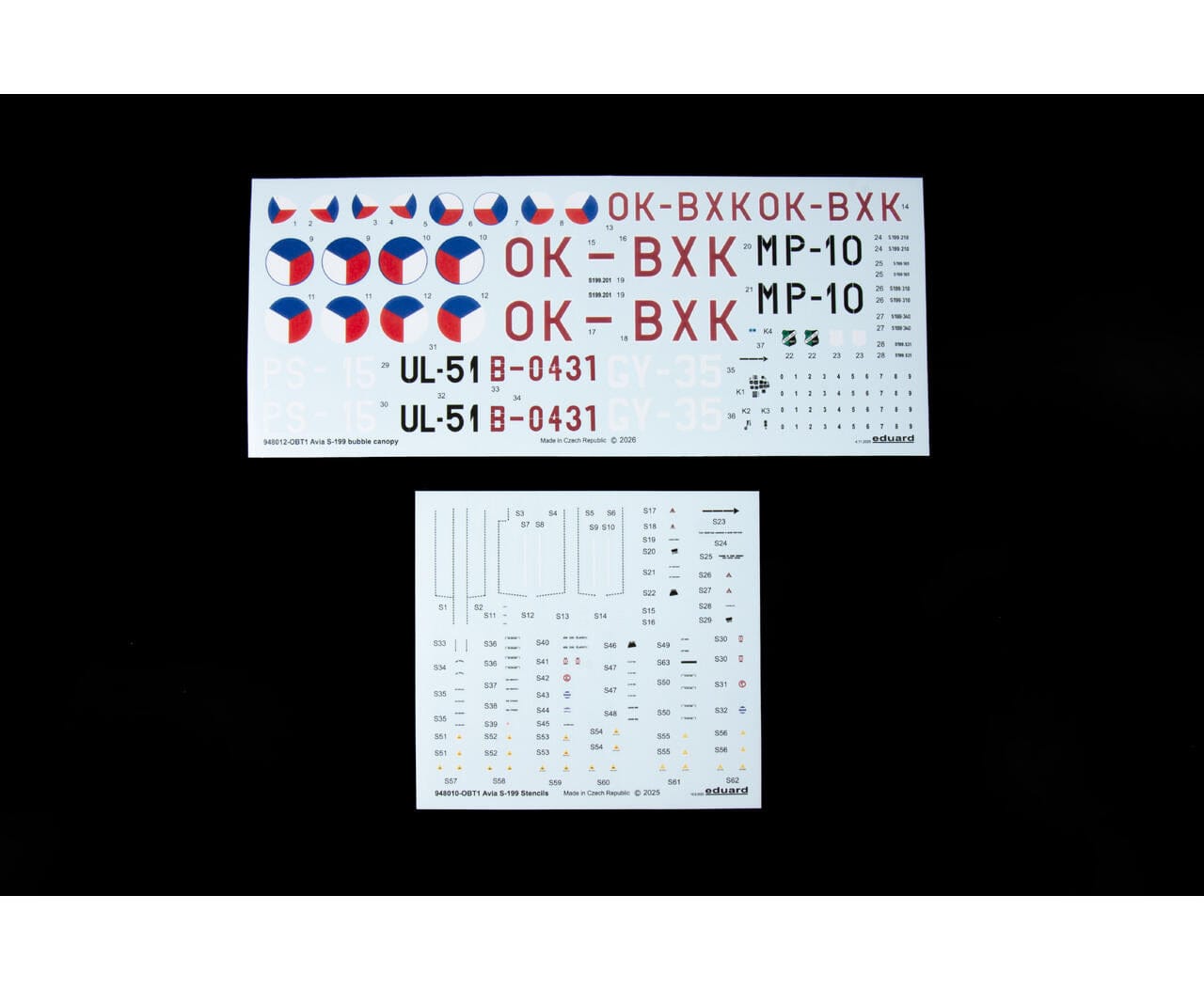 400 - Eduard - 948012 - Avia S-199 - decals