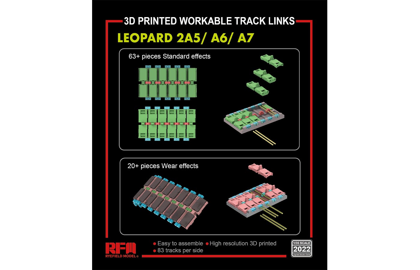 010 - Rye Field Model - 2022 - Leopard 2A5/A6/A7 Workable Track Links - primary image