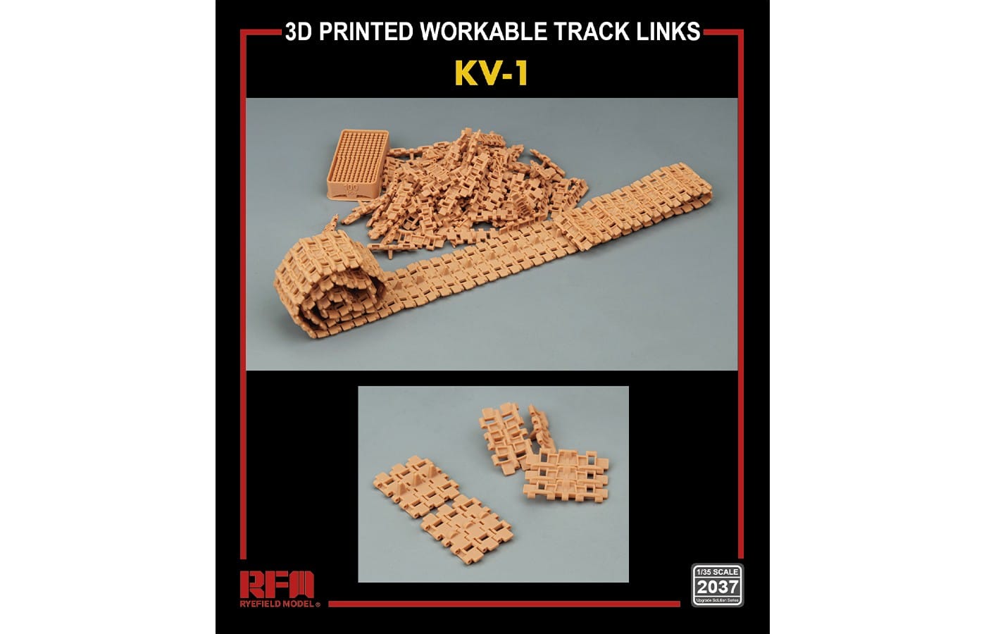 600 - Rye Field Model - 2037 - KV-1 Workable Track Links - unpainted model