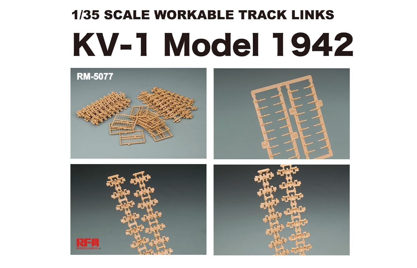 500 - Rye Field Model - 5077 - KV-1 obr. 1942 Workable Track Links - digital model