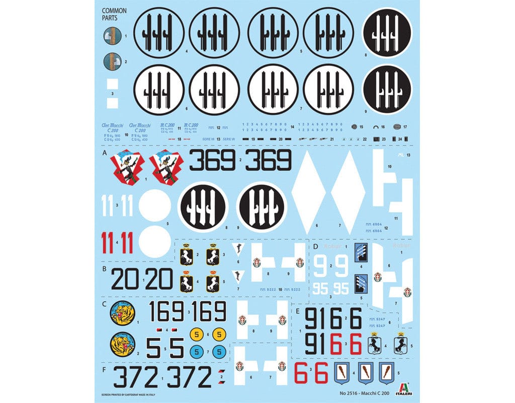 400 - Italeri - 2516 - Macchi C.200 Saetta - decals