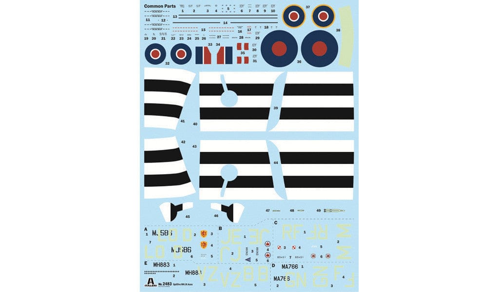 400 - Italeri - 2843 - Supermarine Spitfire Mk IX ‘WWII Aces’ - decals