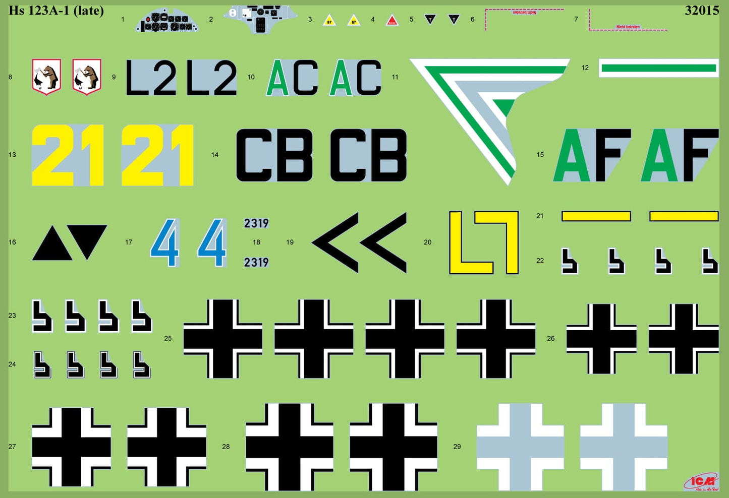 400 - ICM - 32017 - Luftwaffe Pilot School - decals