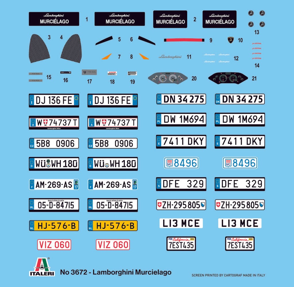 400 - Italeri - 3672 - Lamborghini Murciélago - decals