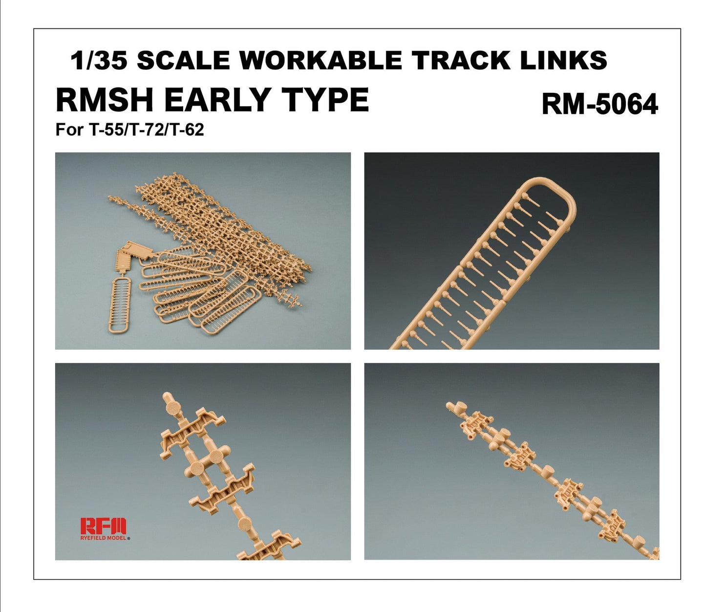 500 - Rye Field Model - 5064 - T-55/T-62/T-72 RMSH (early) Workable Track Links - digital model