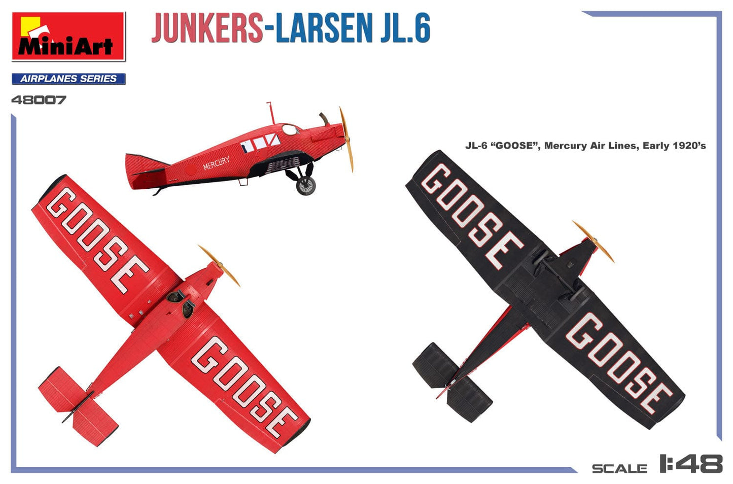 302 - Miniart - 48007 - Junkers-Larsen JL-6 - paint schemes