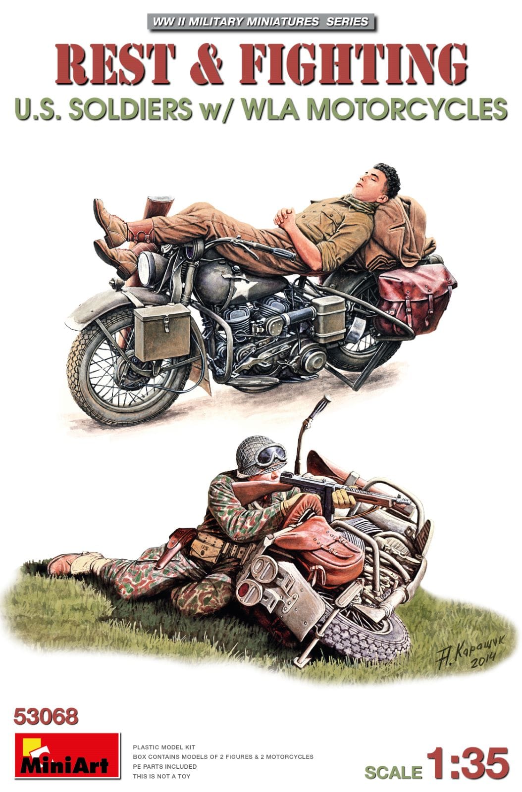 010 - Miniart - 53068 - United States Infantry with Harley-Davidson WLA - primary image