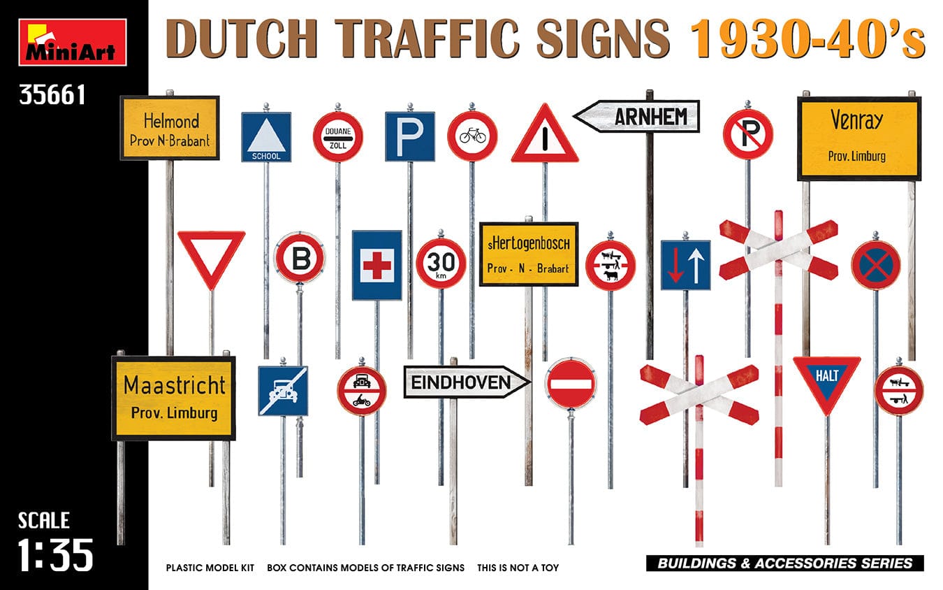 010 - Miniart - 35661 - Dutch Traffic Signs (1930s-40s) - primary image