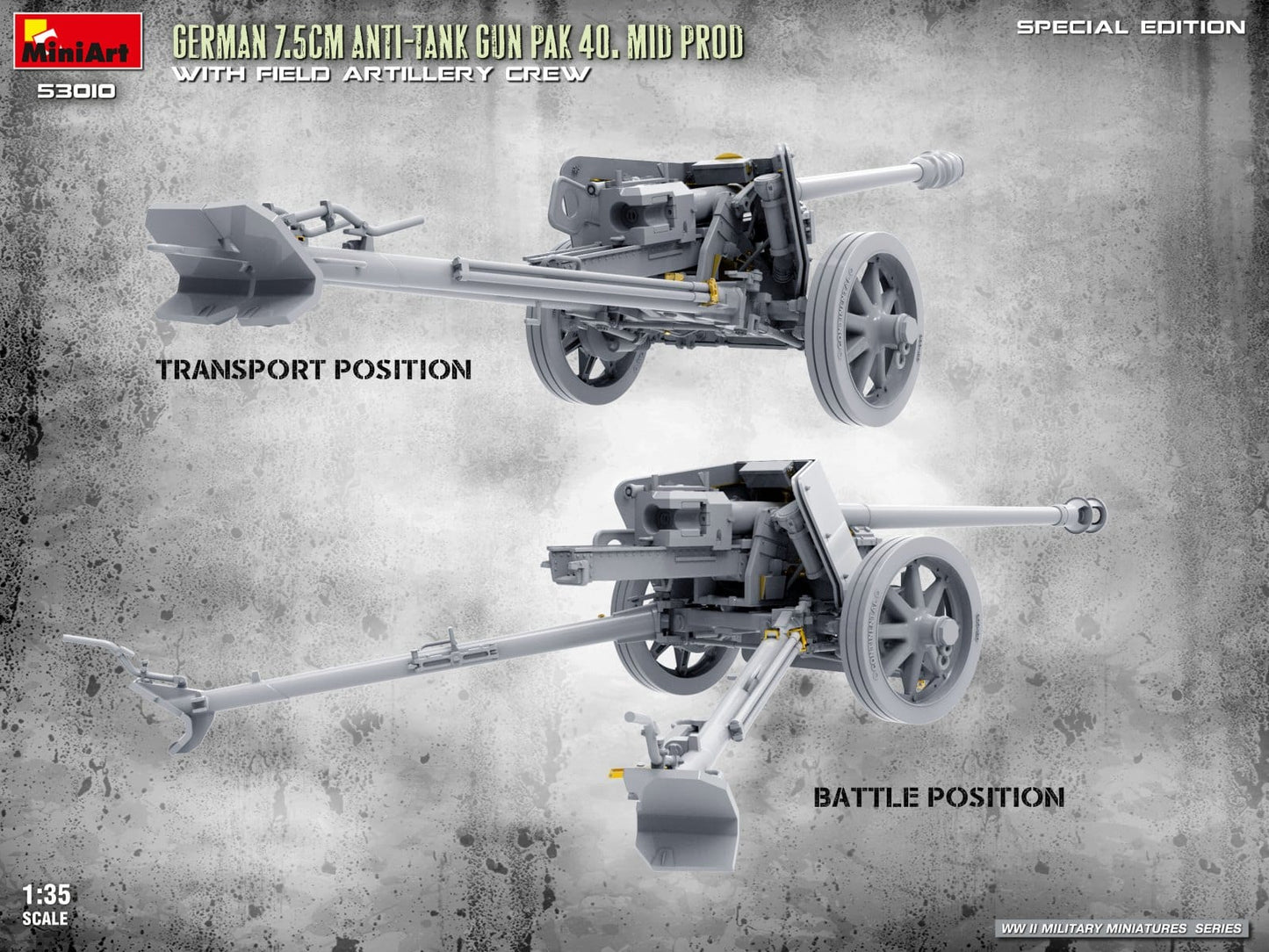 500 - Miniart - 53010 - 7.5cm PaK 40 (mid) with Crew - digital model
