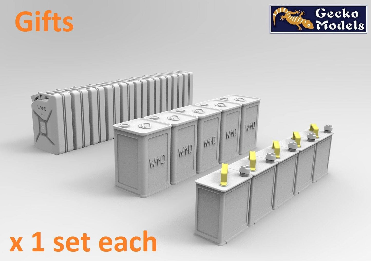 500 - Gecko Models - 35GM0159 - British 2 gal Petrol Tins Set (Early Type) - digital model
