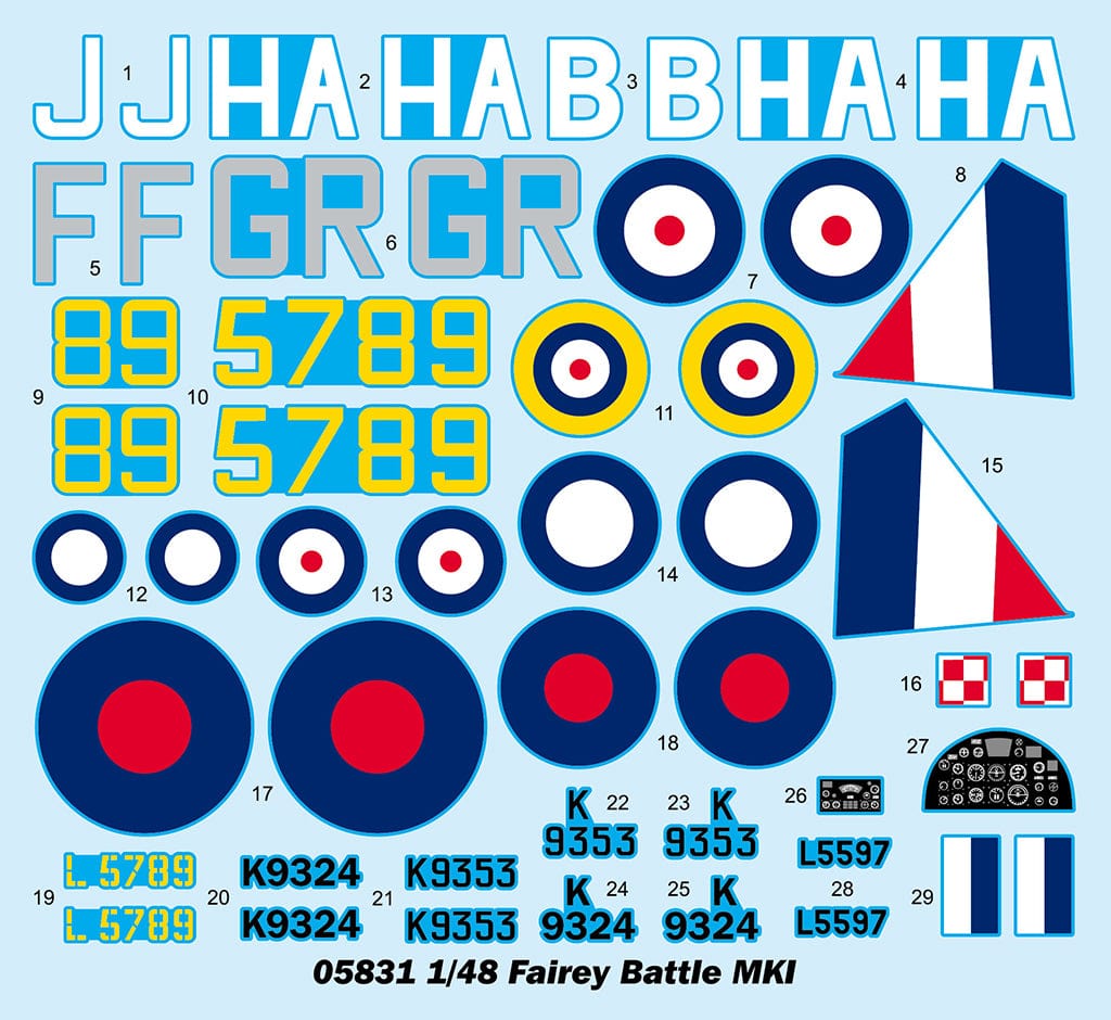 400 - Trumpeter - 05831 - Fairey Battle Mk I - decals