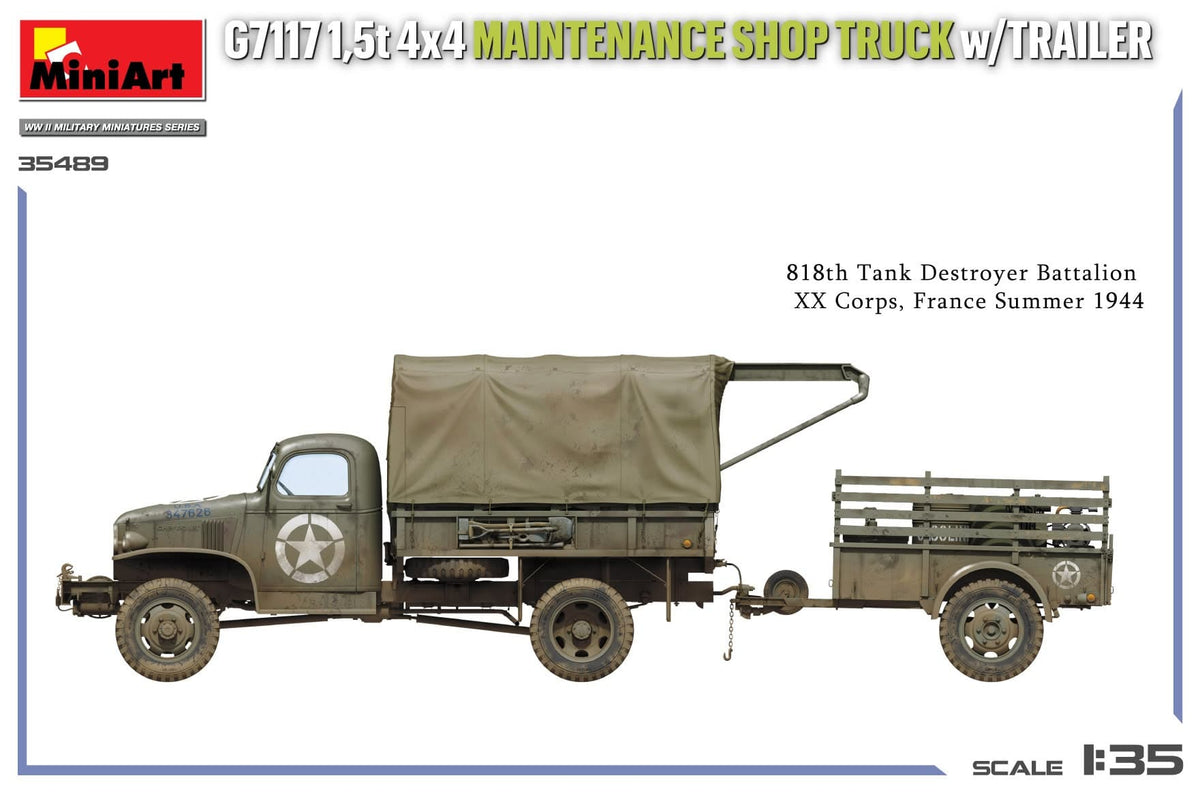 500 - Miniart - 35498 - Chevrolet G7117 1½-ton 4x4 Repair with Trailer - digital model