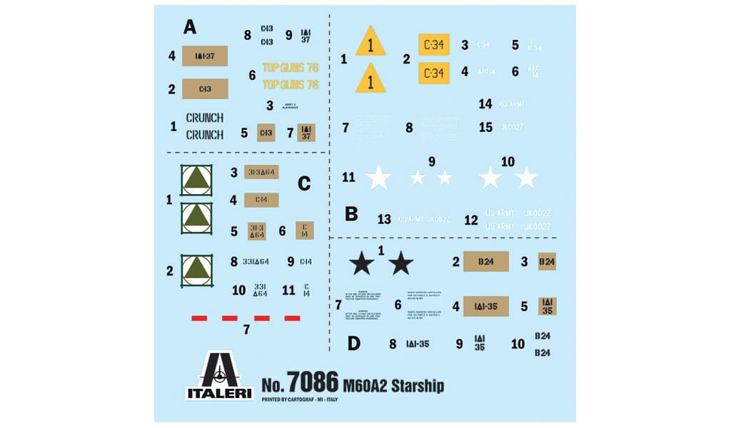 400 - Italeri - 7086 - M60A2 - decals