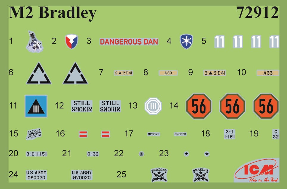 400 - ICM - 72912 - M2 Bradley - decals