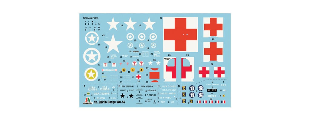 400 - Italeri - 90226 - Dodge WC-54 ¾-ton 4x4 Beep - decals