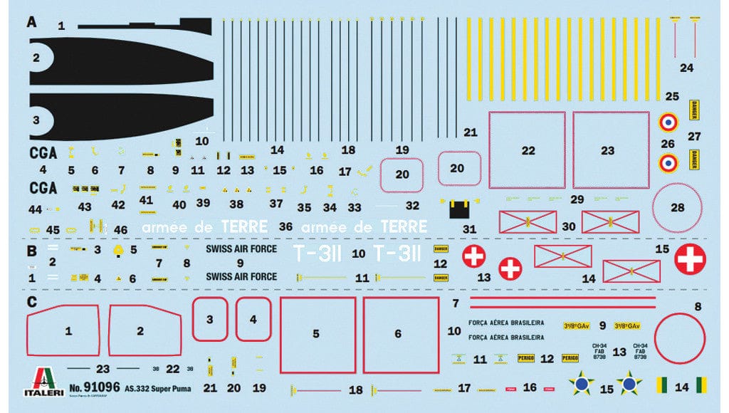 400 - Italeri - 91096 - Eurocopter AS332 Super Puma - decals