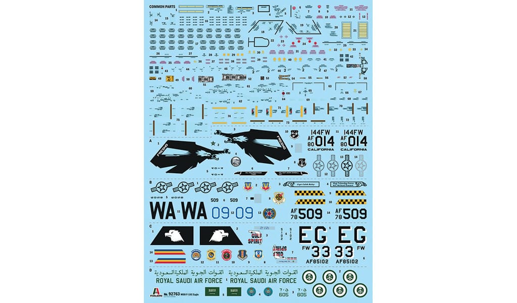 400 - Italeri - 92763 - McDonnell Douglas F-15C Eagle - decals