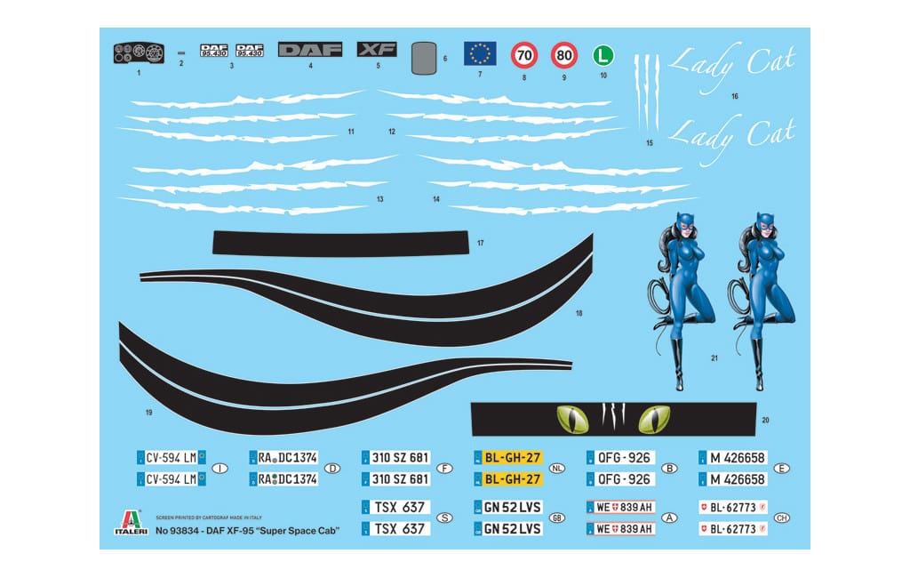 400 - Italeri - 93834 - DAF XF95 Super Space Cab - decals