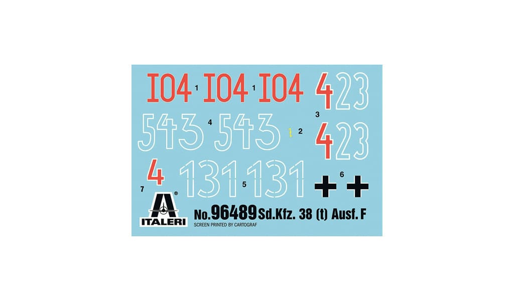 400 - Italeri - 96489 - Pz.Kpfw. 38(t) Ausf. F - decals