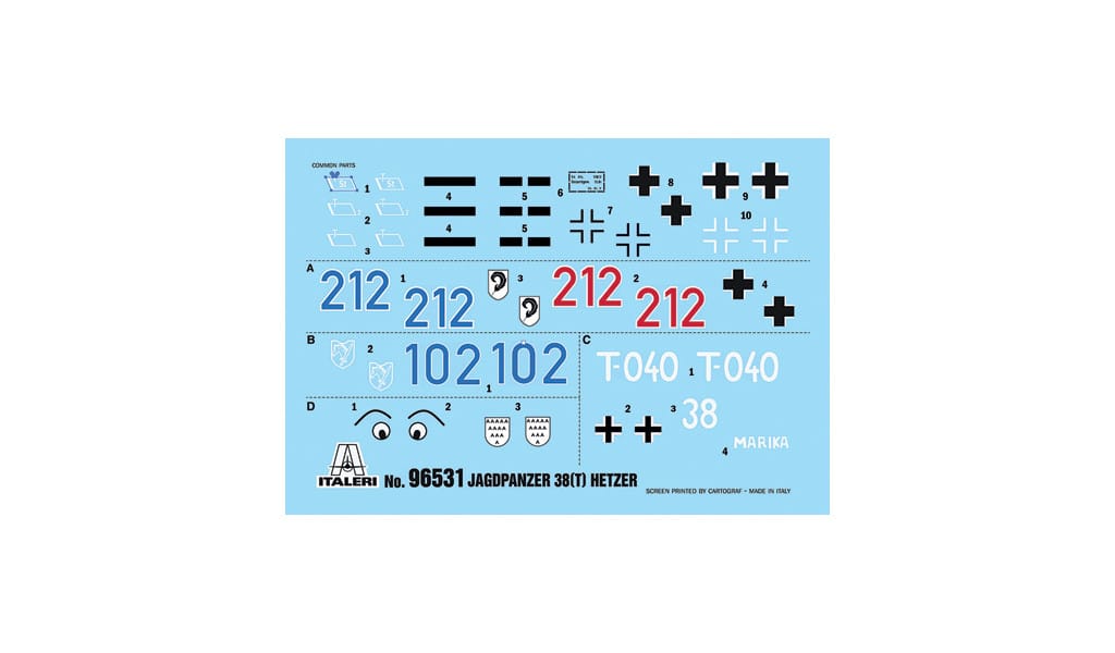 400 - Italeri - 96531 - Jagdpanzer 38 (t) Hetzer - decals