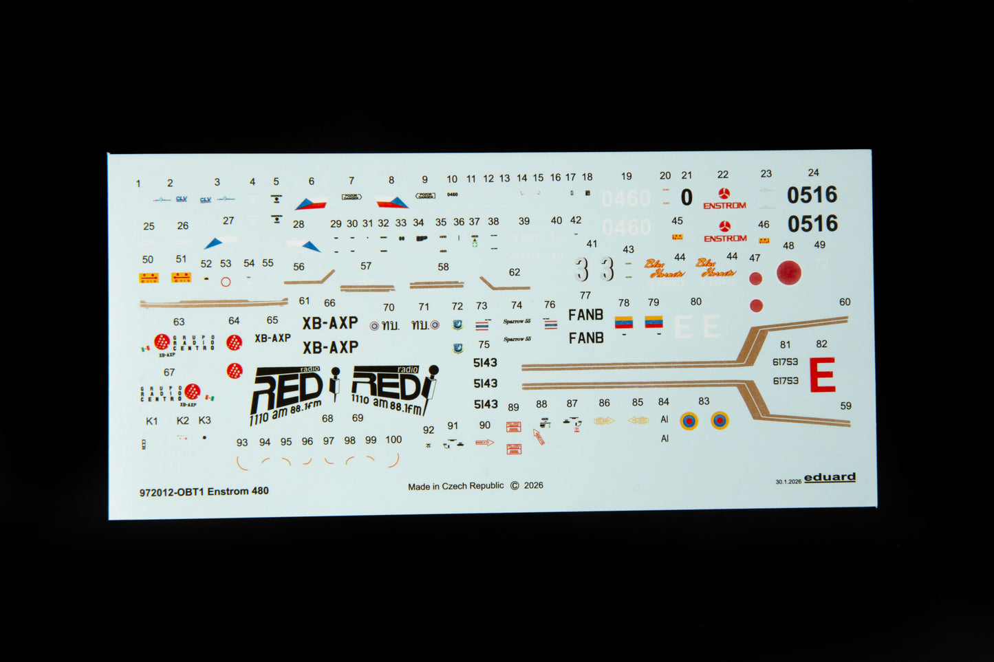 400 - Eduard - 972012 - Enstrom 480 - decals