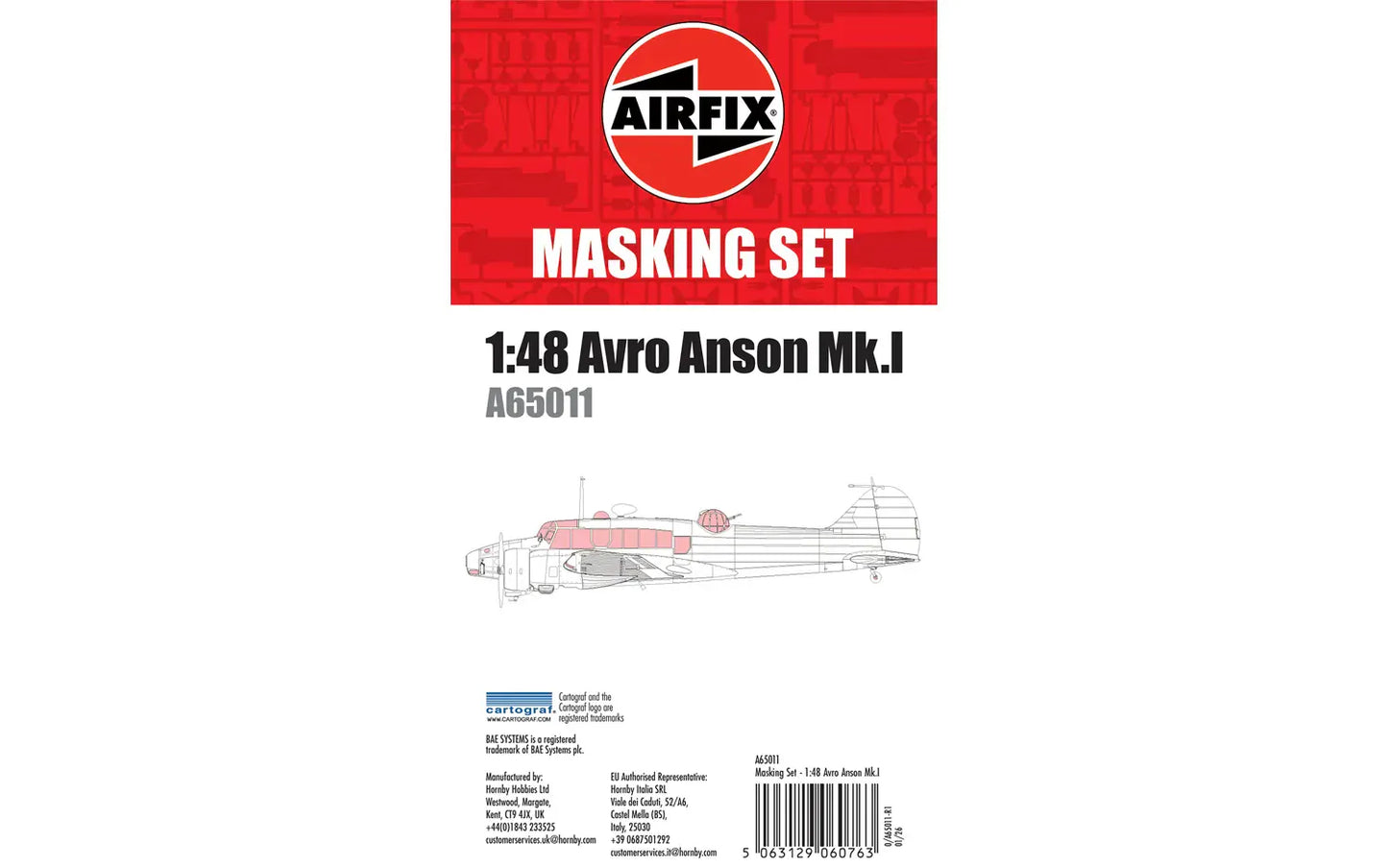 010 - Airfix - A65011 - Avro Anson Mk I Masking Set - primary image