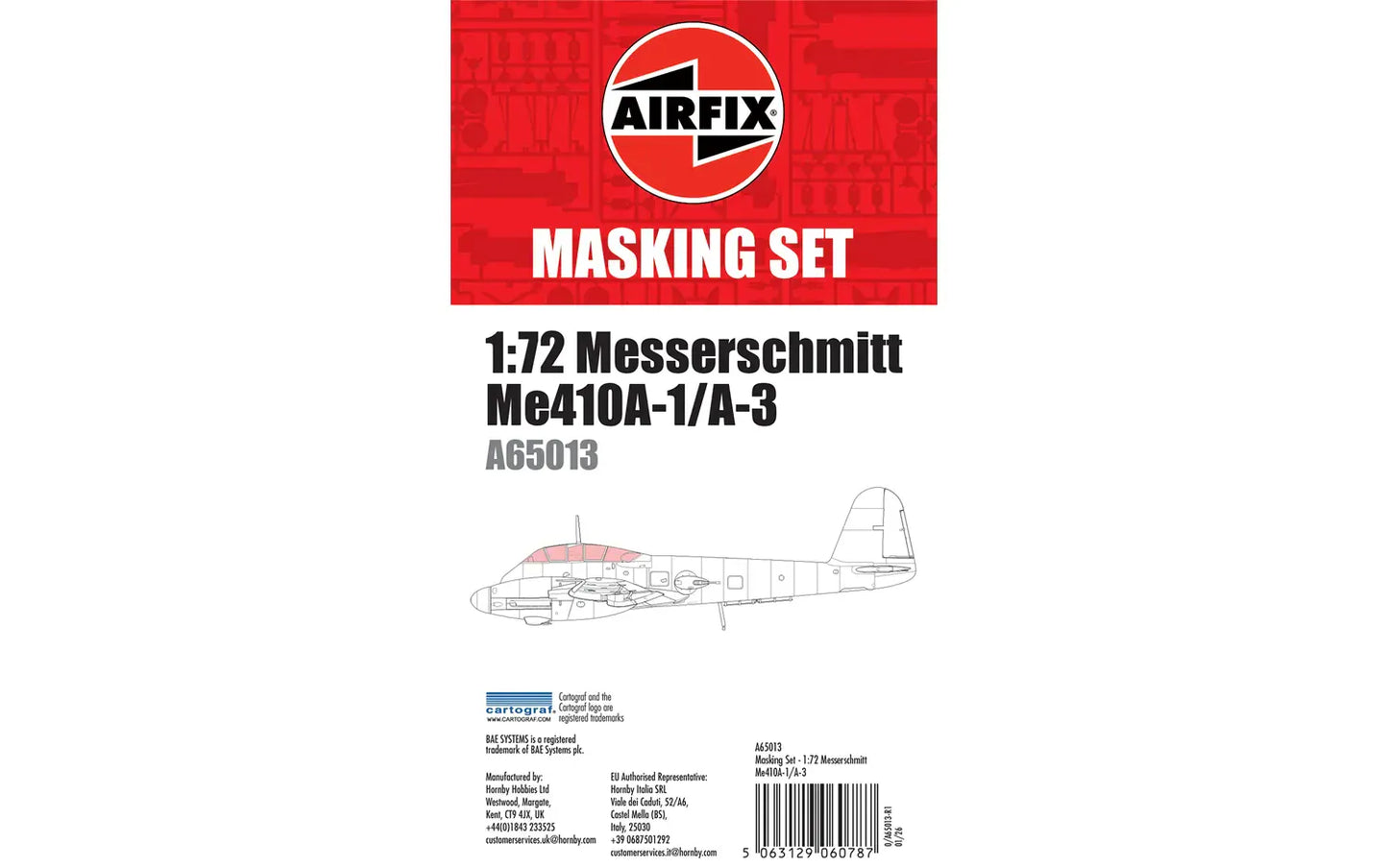 010 - Airfix - A65013 - Messerschmitt Me 410 A-1/A-3 Masking Set - primary image