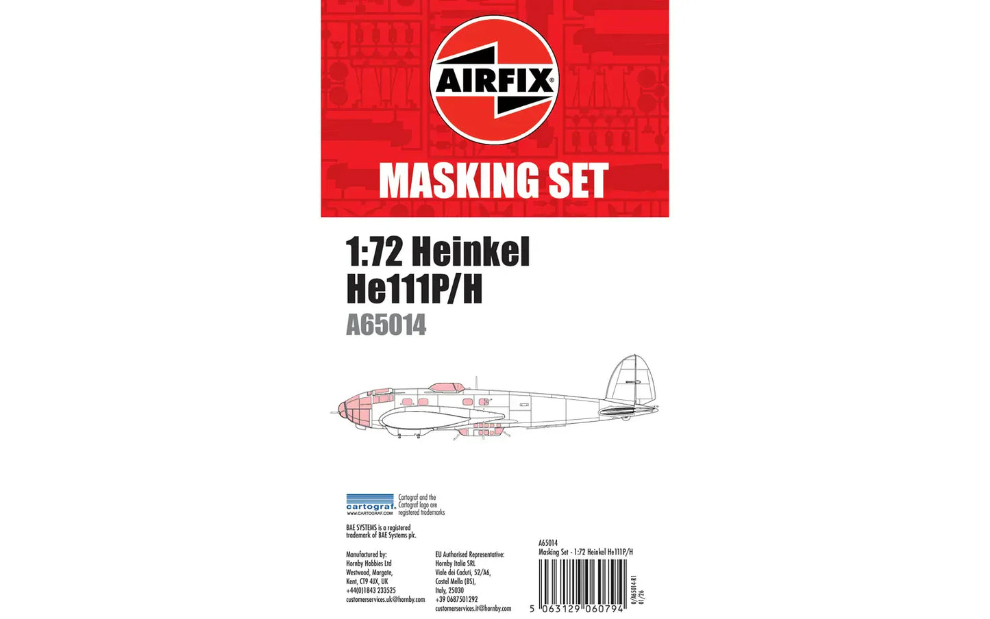 010 - Airfix - A65014 - Heinkel He 111 P/H Masking Set - primary image
