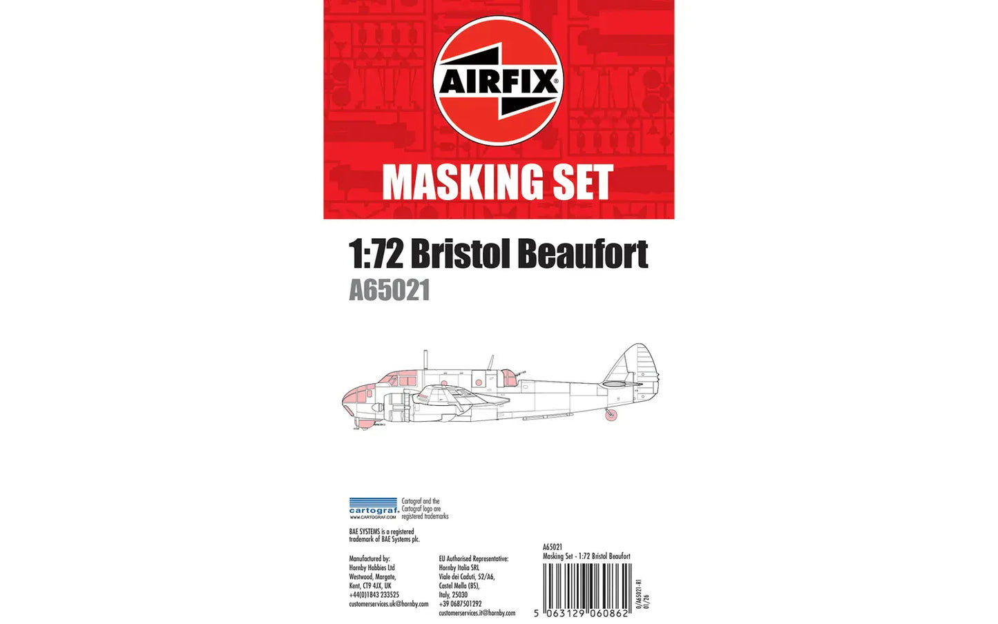 010 - Airfix - A65021 - Bristol Beaufort Masking Set - primary image