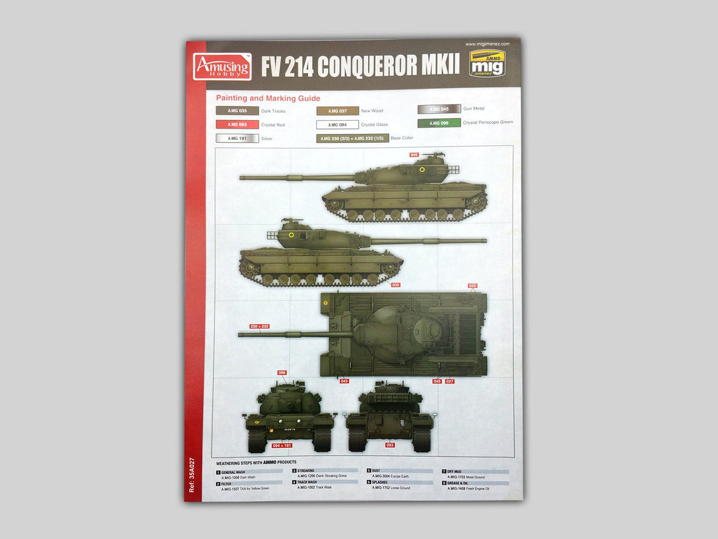 300 - Amusing Hobby - 35A027 - FV214 Conqueror Mk II - paint schemes
