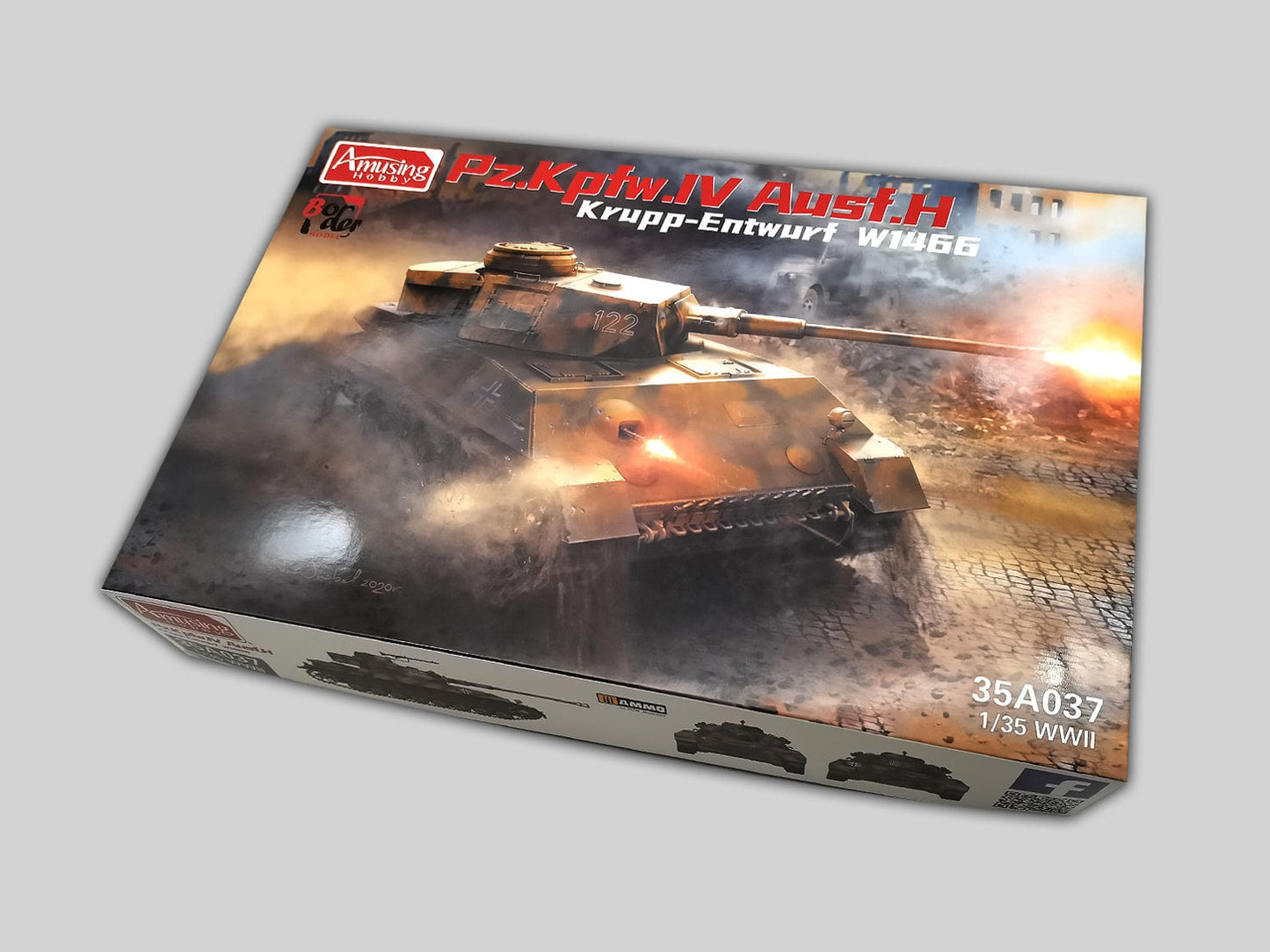 100 - Amusing Hobby - 35A037 - Pz.Kpfw. IV Ausf. H Krupp Entwurf W1466 - box front