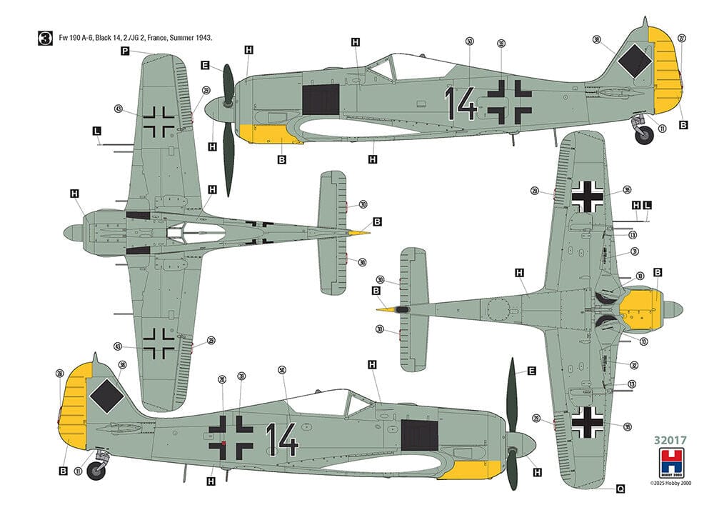 301 - Hobby 2000 - 32017 - Focke-Wulf Fw 190 A-5/A6 Nachtjäger - paint schemes