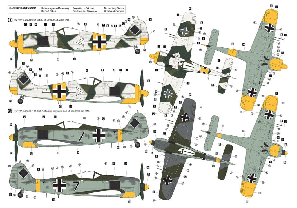 301 - Hobby 2000 - 32018 - Focke-Wulf Fw 190 A-6 - paint schemes