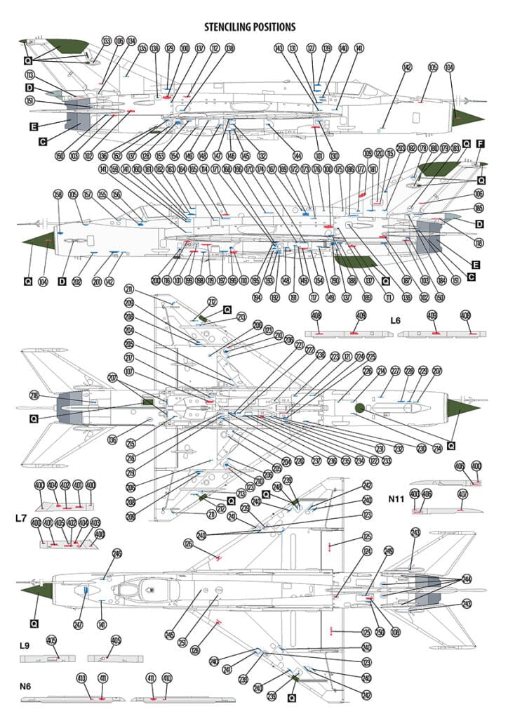 400 - Hobby 2000 - 32019 - Mikoyan-Gurevich MiG-21MF Fishbed J - decals