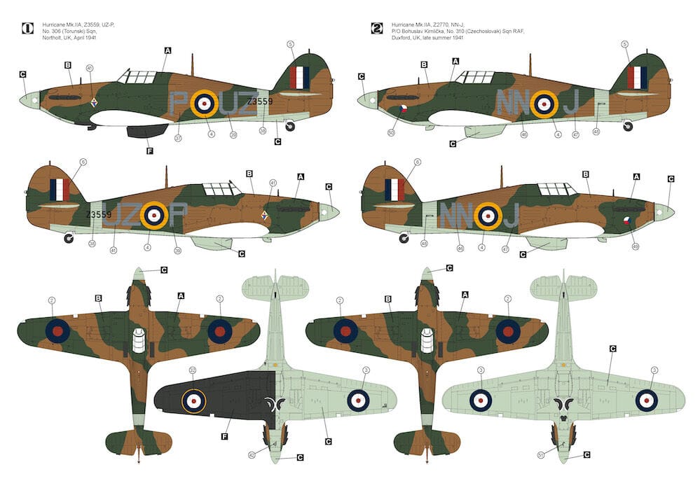 301 - Hobby 2000 - 48015 - Hawker Hurricane Mk IIa - paint schemes