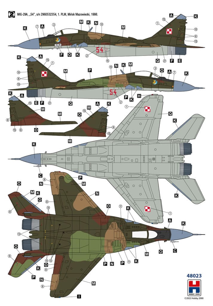 300 - Hobby 2000 - 48023 - Mikoyan MiG-29A Fulcrum A - paint schemes