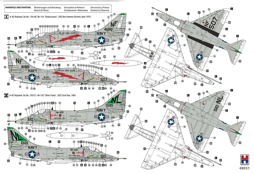301 - Hobby 2000 - 48051 - Douglas A-4E/F Skyhawk - paint schemes