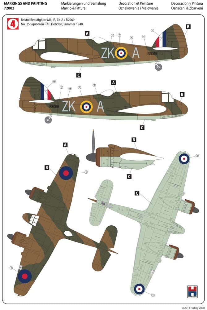 303 - Hobby 2000 - 72002 - Bristol Beaufighter Mk Ic / Mk If - paint schemes