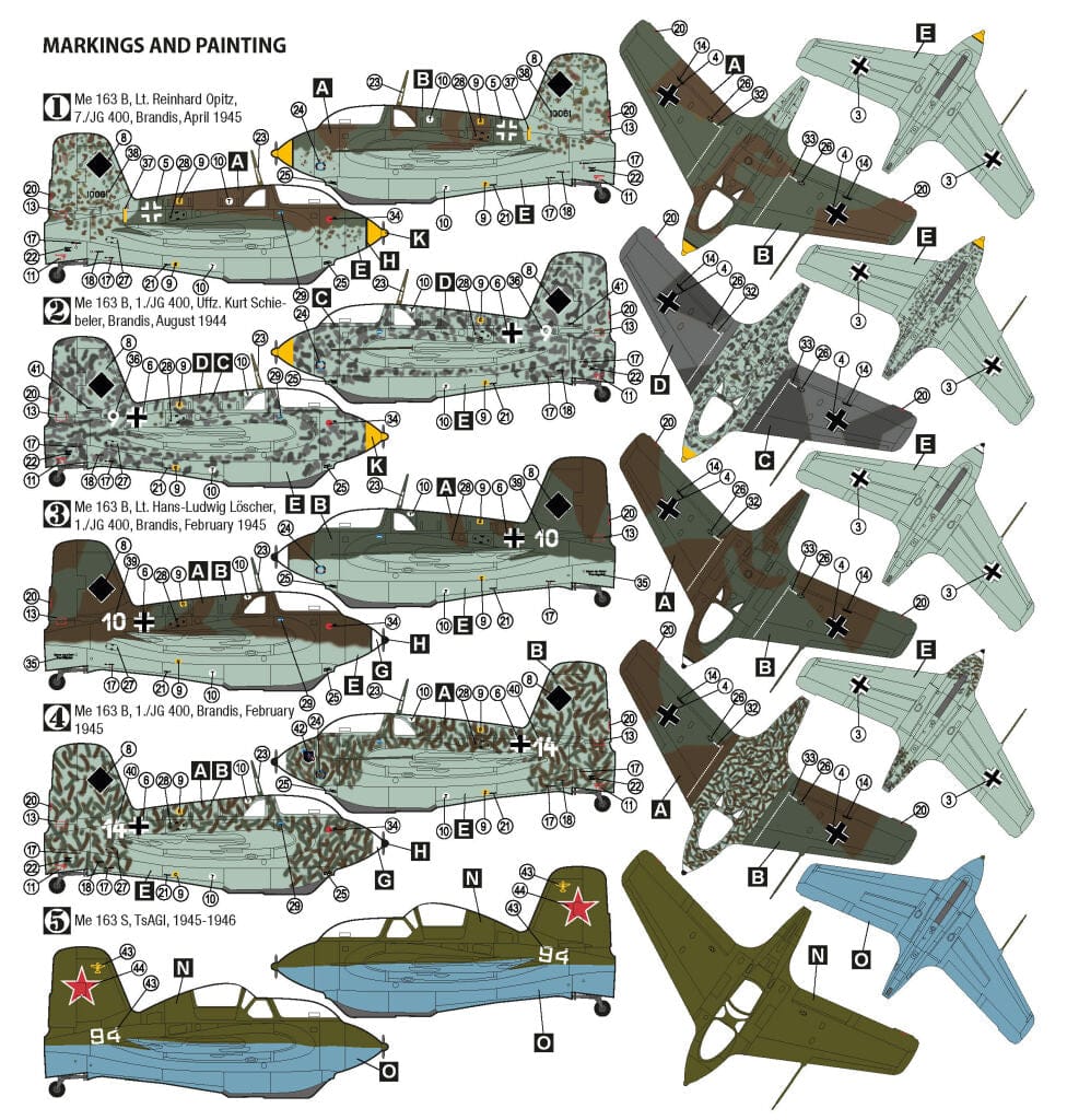 400 - Hobby 2000 - 72061 - Messerschmitt Me 163 B / S Komet - decals