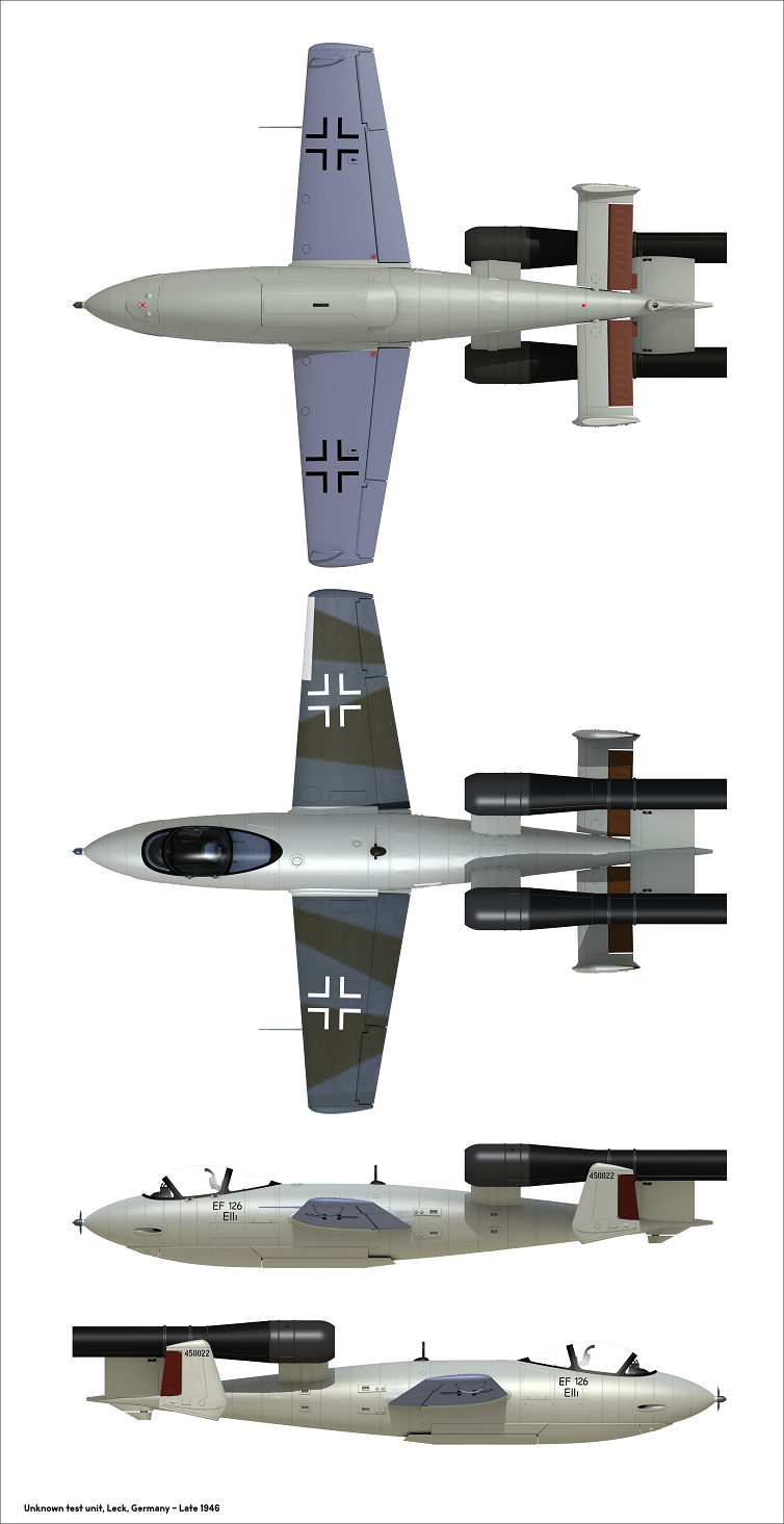 303 - Junkers Ju EF 126 Elli / 127 Walli - paint schemes - Unknown Unit, Leck, Germany, Late 1946