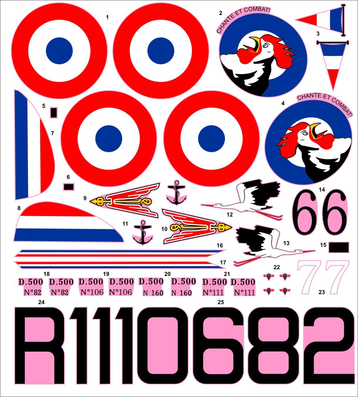Dora Wings - 32001 - Dewoitine D.500 - decals