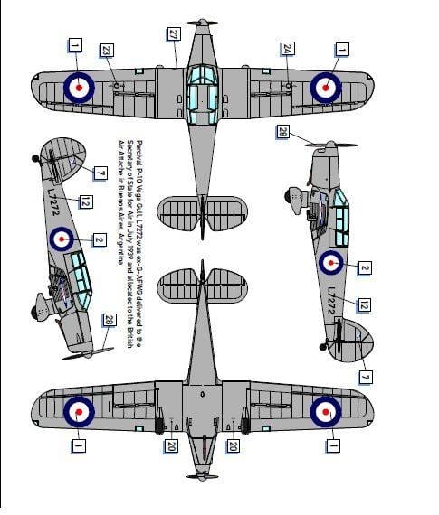 300 - Dora Wings - 48005 - Percival P.10 Vega Gull - paint schemes