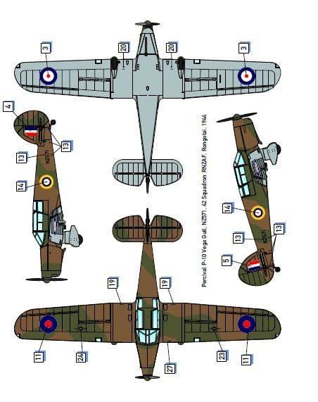 301 - Dora Wings - 48005 - Percival P.10 Vega Gull - paint schemes