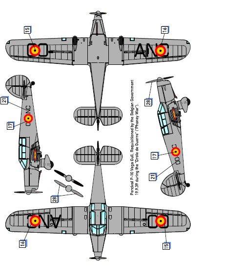 303 - Dora Wings - 48005 - Percival P.10 Vega Gull - paint schemes