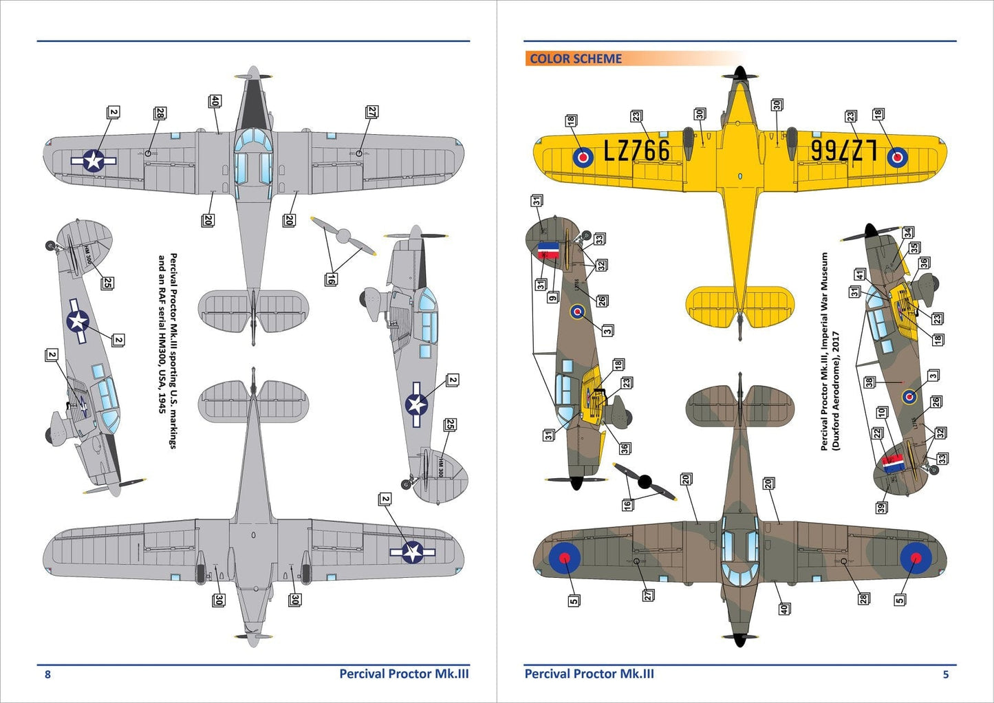 300 - Dora Wings - 48006 - Percival Proctor Mk III - paint schemes