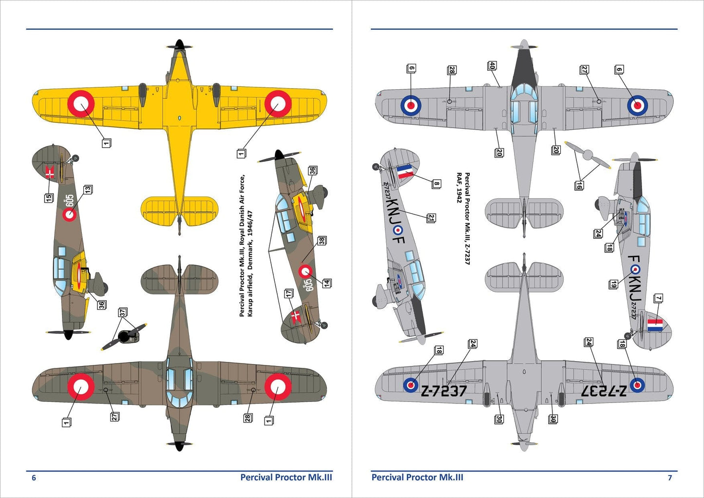301 - Dora Wings - 48006 - Percival Proctor Mk III - paint schemes
