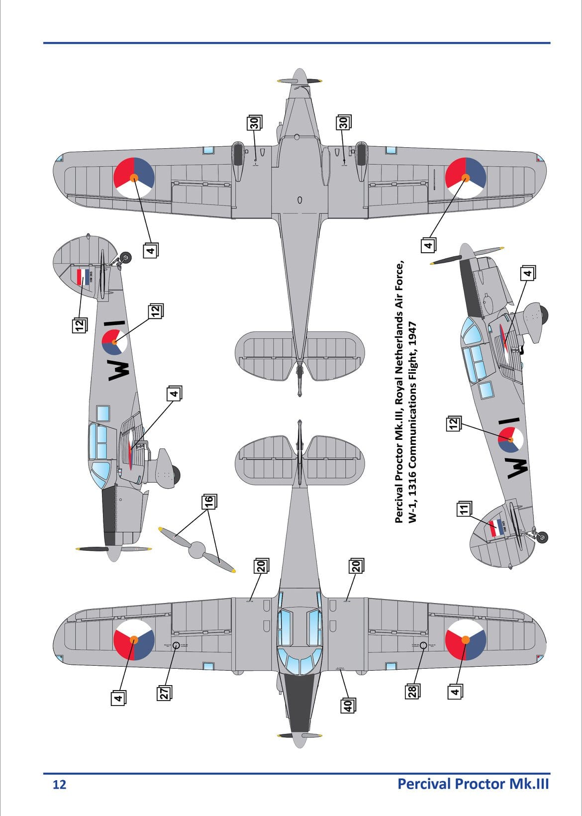 302 - Dora Wings - 48006 - Percival Proctor Mk III - paint schemes
