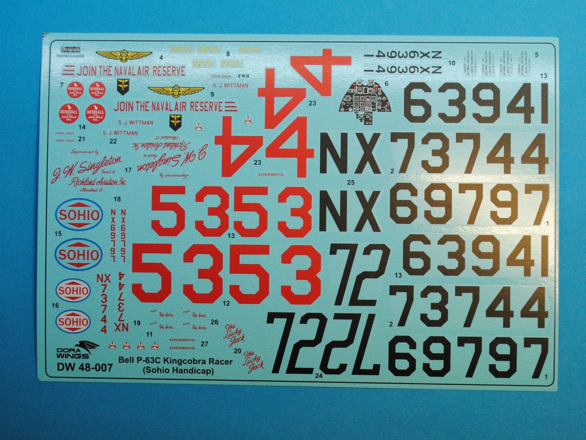 Dora Wings - 48007 - Bell P-63C Kingcobra Racer - decals