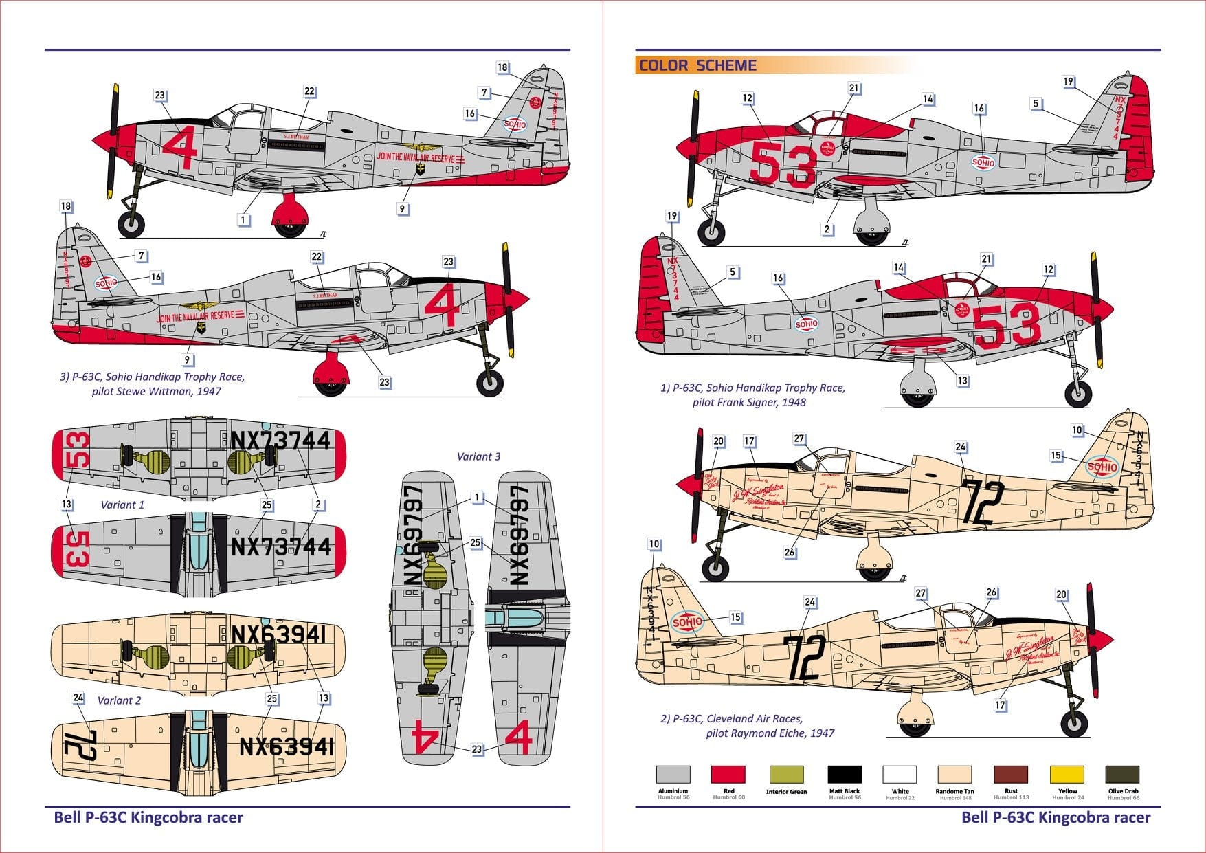 Dora Wings - 48007 - Bell P-63C Kingcobra Racer - decals
