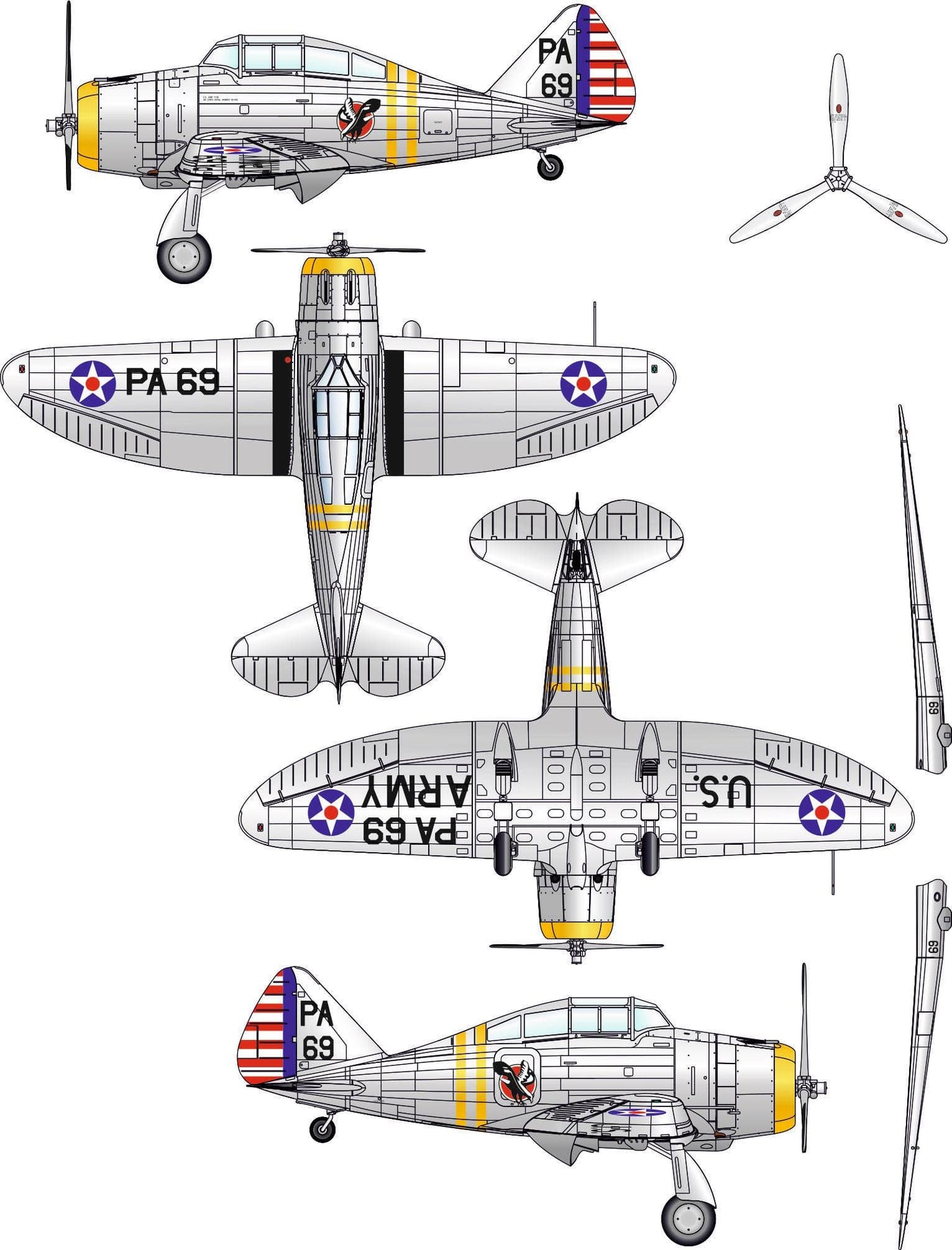 300 - Dora Wings - 48012 - Seversky P-35 - paint schemes